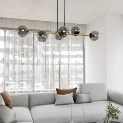 Emibig Dekorative Hängelampe Kugelschirm Rauchglas Metall ALOISIO< Bürolampen|Kugellampen