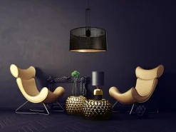 Hängelampen|Bürolampen*Belis Dekorative Hängelampe Metall B:40 cm E27 Schwarz Gold