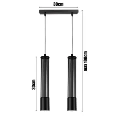 Hängelampen|Bürolampen*Belis Dekorative Hängelampe Metall GU10 35 cm lang Schwarz