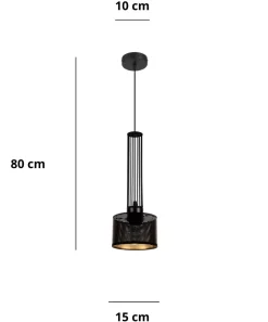 Belis Dekorative Hängelampe Metall B:15 cm E27 Schwarz Gold< Hängelampen|Bürolampen