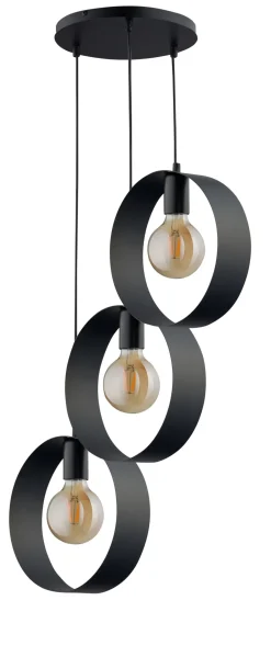 Sigma Dekorative Hängelampe Ringe Metall Schwarz B:45 cm E27< Moderne Lampen|Designerlampen
