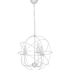 Hängelampen|Esszimmer Lampen*Luminex Dekorative Hängeleuchte GLOBE in Weiß 3-flmg