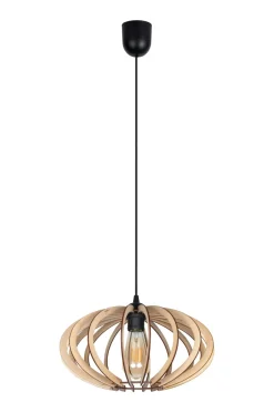 Hängelampen|Bürolampen*Belis Dekorative Hängeleuchte Holz E27 Ø35 cm in Schwarz