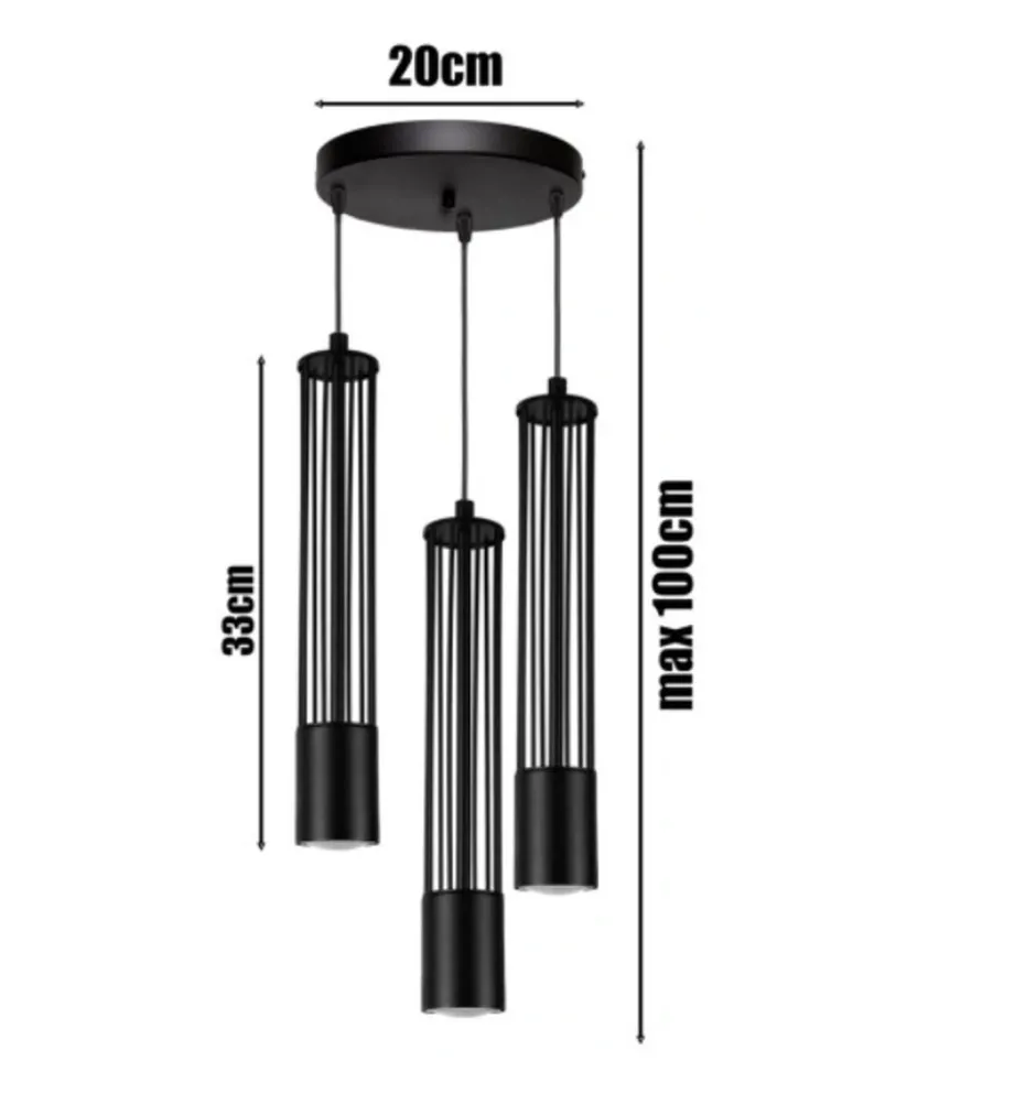 Bürolampen|Wohnzimmerlampen*Belis Dekorative Hängeleuchte Metall GU10 Ø35 cm rund Schwarz