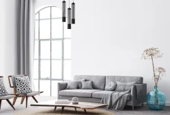 Bürolampen|Wohnzimmerlampen*Belis Dekorative Hängeleuchte Metall GU10 Ø35 cm rund Schwarz