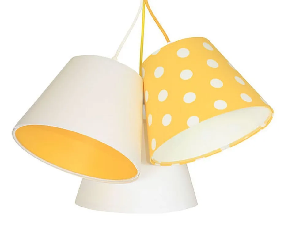 Kinderzimmerlampen|Kinderlampen*BPS Koncept Dekorative Hängeleuchte Weiß Gelb Kinder Mädchen