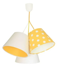 Kinderzimmerlampen|Kinderlampen*BPS Koncept Dekorative Hängeleuchte Weiß Gelb Kinder Mädchen
