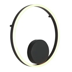 Led Lampen|Wandleuchten*Steinhauer Dekorative LED Wandleuchte Metall Schwarz B:40 cm Ring