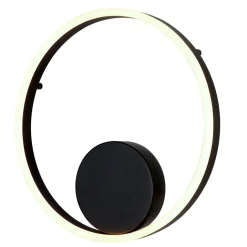 Led Lampen|Wandleuchten*Steinhauer Dekorative LED Wandleuchte Metall Schwarz B:40 cm Ring