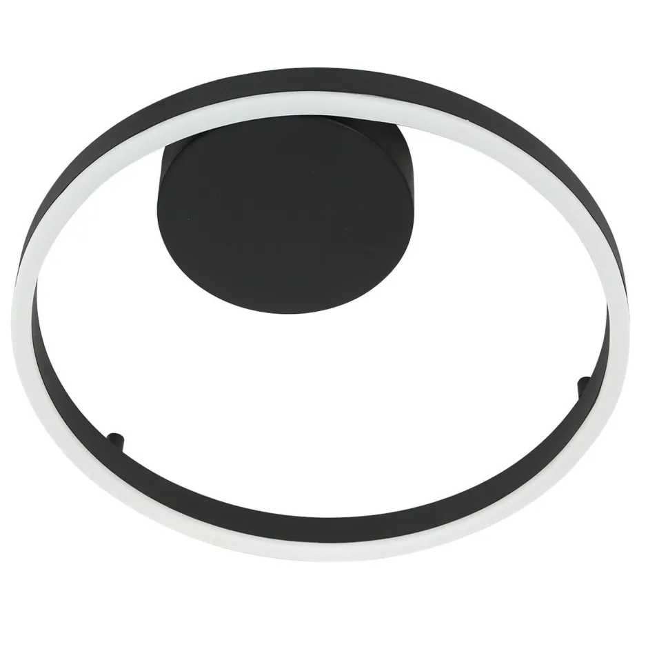 Led Lampen|Wandleuchten*Steinhauer Dekorative LED Wandleuchte Metall Schwarz B:40 cm Ring
