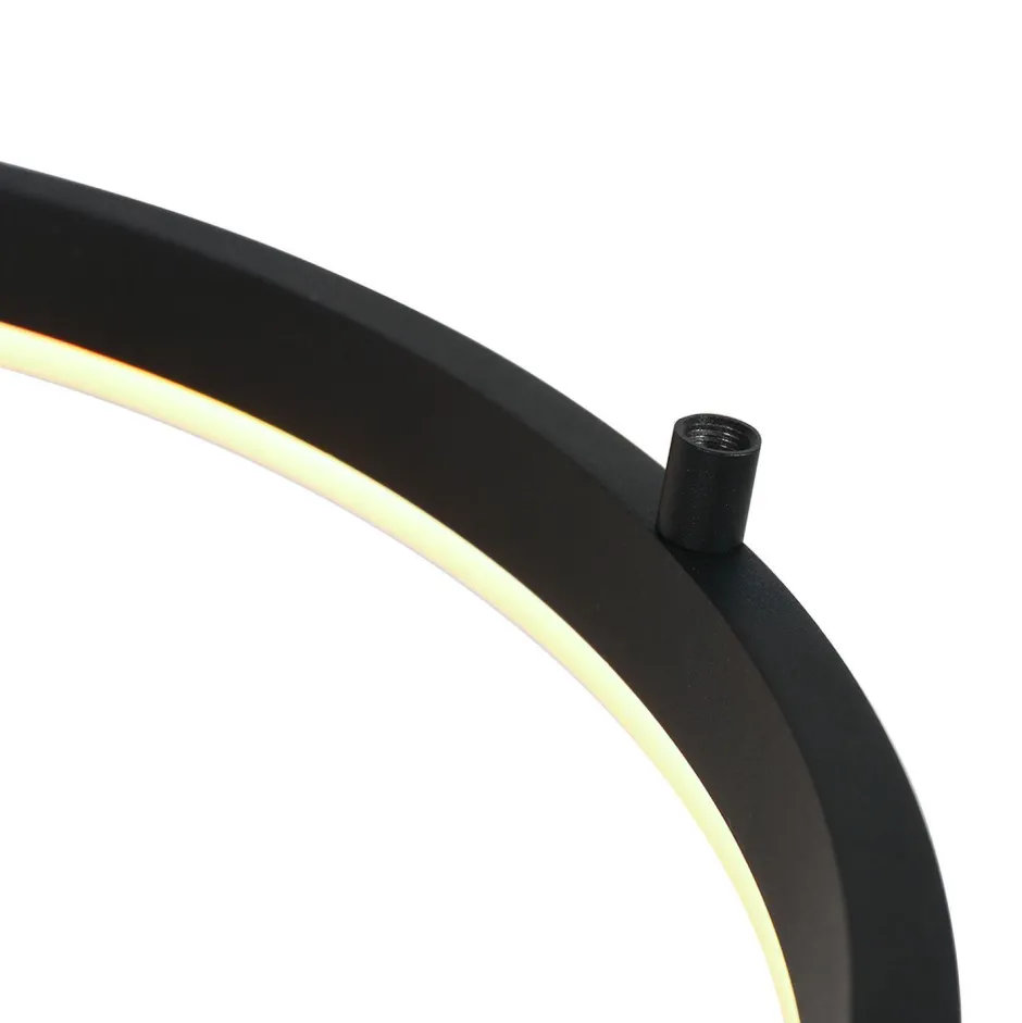 Led Lampen|Wandleuchten*Steinhauer Dekorative LED Wandleuchte Metall Schwarz B:40 cm Ring