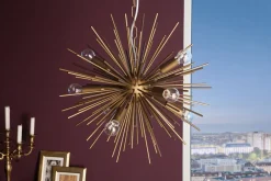 Invicta Interior Dekorative Pendelleuchte in Gold kunstvoll ISADIA< Hängelampen|Esszimmer Lampen