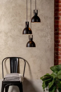 Industrie Lampen|Wohnzimmerlampen*Sigma Dekorative Pendelleuchte Metall Weiß Gold E27 3-flammig