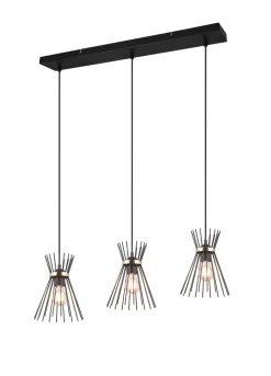 Hängelampen|Bürolampen*Trio Reality Dekorative Pendelleuchte Schwarz Gold E27 82 cm lang