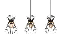 Hängelampen|Bürolampen*Trio Reality Dekorative Pendelleuchte Schwarz Gold E27 82 cm lang