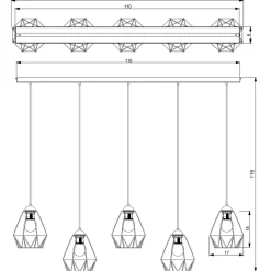 Luminex Dekorative Pendelleuchte ARIYAN Retro länglich< Esszimmer Lampen|Wohnzimmerlampen