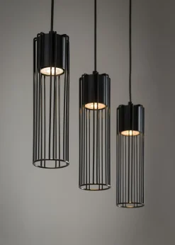 Sigma Dekorative Pendelleuchte Schwarz Metall GU10 3-flammig< Wohnzimmerlampen|Moderne Lampen