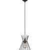 Trio Reality Dekorative Pendelleuchte Schwarz Gold E27 Ø20 cm rund< Hängelampen|Wohnzimmerlampen