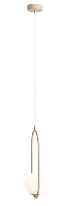 ALDEX Dekorative Pendelleuchte Beige L:18,5 cm E14 Metall Glas< Wohnzimmerlampen|Glaslampen