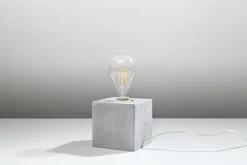 Sollux Dekorative Tischlampe Beton H:10cm klein Würfel< Moderne Lampen|Wohnzimmerlampen