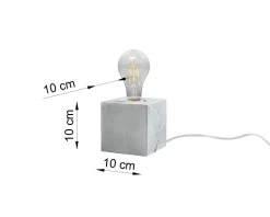 Sollux Dekorative Tischlampe Beton H:10cm klein Würfel< Moderne Lampen|Wohnzimmerlampen