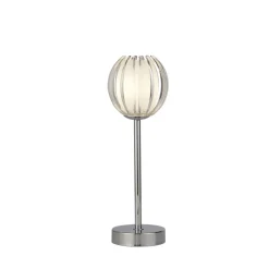 Searchlight Dekorative Tischlampe Glas Metall G9 33 cm klein Chrom< Wohnzimmerlampen|Metall Lampen