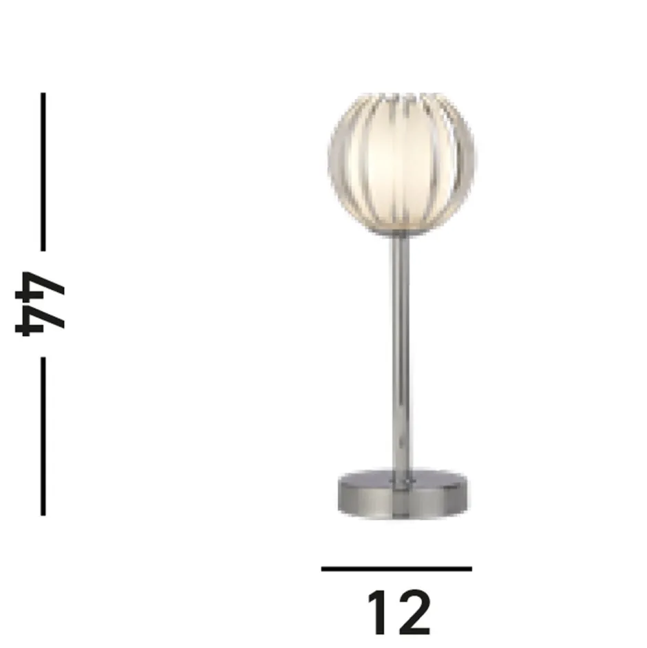 Searchlight Dekorative Tischlampe Glas Metall G9 33 cm klein Chrom< Wohnzimmerlampen|Metall Lampen