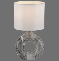 Schlafzimmer Lampen|Stofflampen*Just Light Dekorative Tischlampe Keramik Stoff 30 cm E27 blendarm