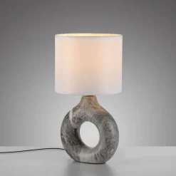 Schlafzimmer Lampen|Stofflampen*Just Light Dekorative Tischlampe Keramik Stoff 30 cm E27 blendarm