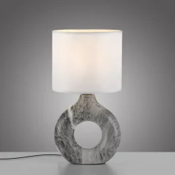 Schlafzimmer Lampen|Stofflampen*Just Light Dekorative Tischlampe Keramik Stoff 30 cm E27 blendarm