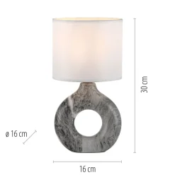 Schlafzimmer Lampen|Stofflampen*Just Light Dekorative Tischlampe Keramik Stoff 30 cm E27 blendarm