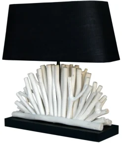 Suna Living Dekorative Tischlampe ROLET Treibholz Stoff Wohnzimmer< Moderne Lampen|Stofflampen