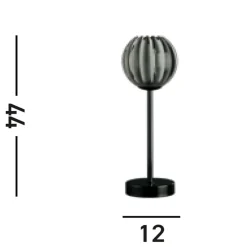 Wohnzimmerlampen|Metall Lampen*Searchlight Dekorative Tischleuchte Glas Metall 32 cm Schwarz Chrom