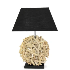 Suna Living Dekorative Tischleuchte Treibholz Stoffschirm Handarbeit< Moderne Lampen|Stofflampen