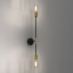 Luminex Dekorative Wandlampe AQIB Vintage Metall Schwarz Gold< Wandleuchten|Küchenlampen