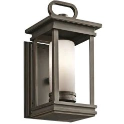 Außenwandleuchten|Gartenlaternen*Elstead Dekorative Wandlaterne in Bronze Opalglas außen