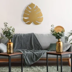 TK Lighting Dekorative Wandleuchte in Gold 39 cm hoch Blatt< Wandleuchten|Flurlampen