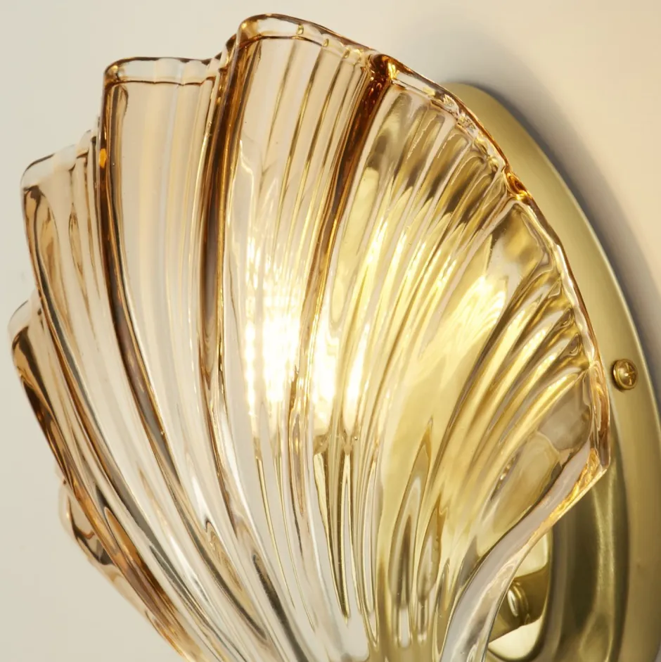 Wandleuchten|Flurlampen*Searchlight Dekorative Wandleuchte Metall Glas G9 IP44 in Messing