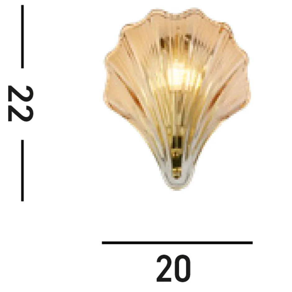Wandleuchten|Flurlampen*Searchlight Dekorative Wandleuchte Metall Glas G9 IP44 in Messing
