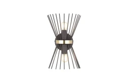 Trio Reality Dekorative Wandleuchte Schwarz Gold E27 H:31 cm 2-flmg< Flurlampen|Wohnzimmerlampen