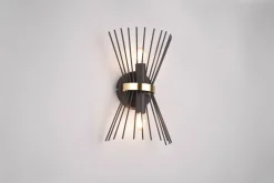 Trio Reality Dekorative Wandleuchte Schwarz Gold E27 H:31 cm 2-flmg< Flurlampen|Wohnzimmerlampen
