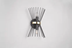 Trio Reality Dekorative Wandleuchte Schwarz Gold E27 H:31 cm 2-flmg< Flurlampen|Wohnzimmerlampen