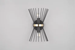 Trio Reality Dekorative Wandleuchte Schwarz Gold E27 H:31 cm 2-flmg< Flurlampen|Wohnzimmerlampen