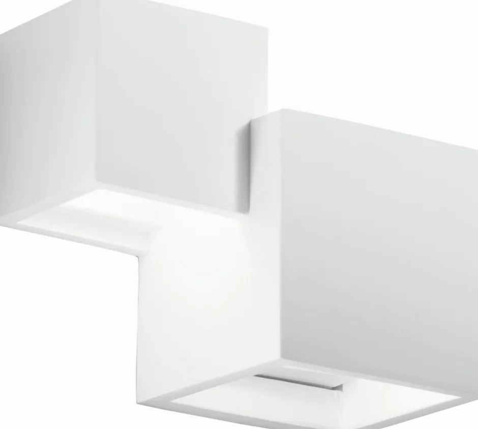 Eco-Light Dekorative Wandleuchte Up Down Gips Weiß G9 B:20 cm< Wohnzimmerlampen|Flurlampen