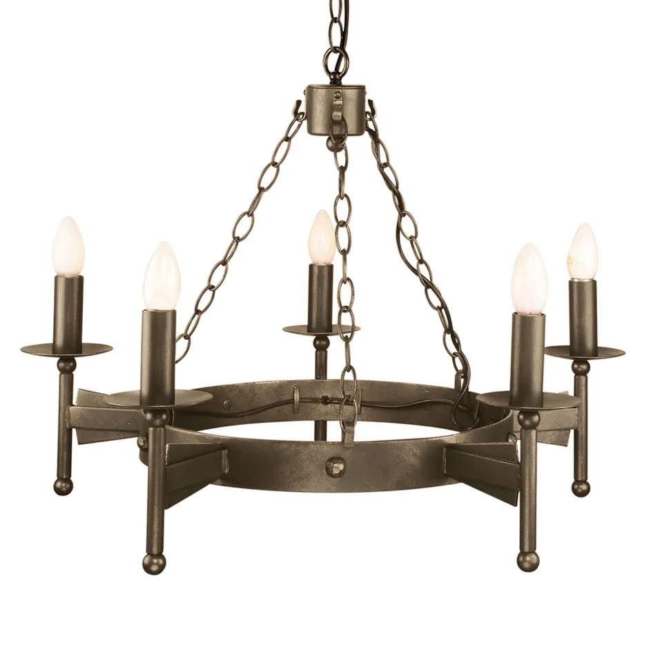 Wohnzimmerlampen|Metall Lampen*Elstead Dekorativer Kronleuchter Eisen Rustikal Mittelalter