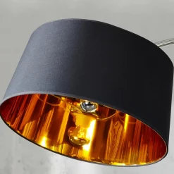 Invicta Interior Design Bogenlampe BANGO 195 cm Schwarz Wohnzimmer< Stofflampen|Designerlampen