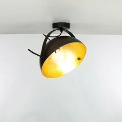 Masterlight Design Deckenlampe Grau Metall Gold Ø30cm LARINO< Deckenleuchten|Bürolampen