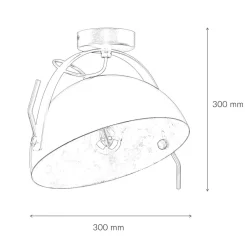 Masterlight Design Deckenlampe Grau Metall Gold Ø30cm LARINO< Deckenleuchten|Bürolampen