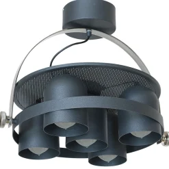 Luminex Design Deckenleuchte 5 Strahler E27 schwarz Loft Industrie Deckenlampe Innen< Deckenleuchten|Esszimmer Lampen