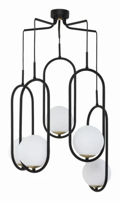 Hängelampen|Bürolampen*Jupiter Design Hängelampe NAESALA Schwarz Weiß 5-x E14